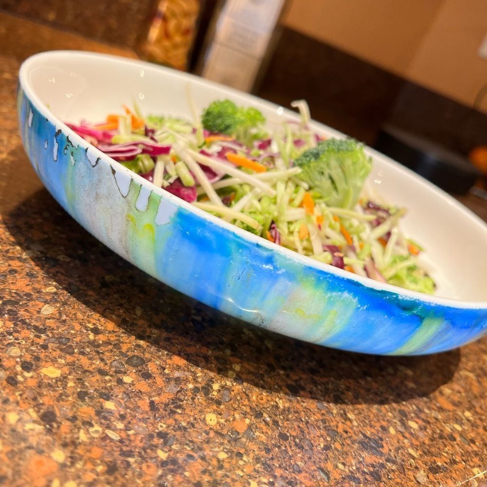 HANDCRAFTED 10” Ceramic Wave Serving Platter - Picture 5 of 10